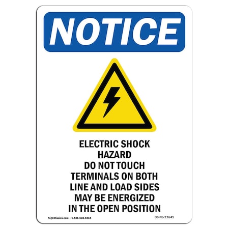 Signmission Safety Sign, OSHA Notice, 24" Height, Electric Shock Hazard Sign With Symbol, Portrait OS-NS-D-1824-V-11641